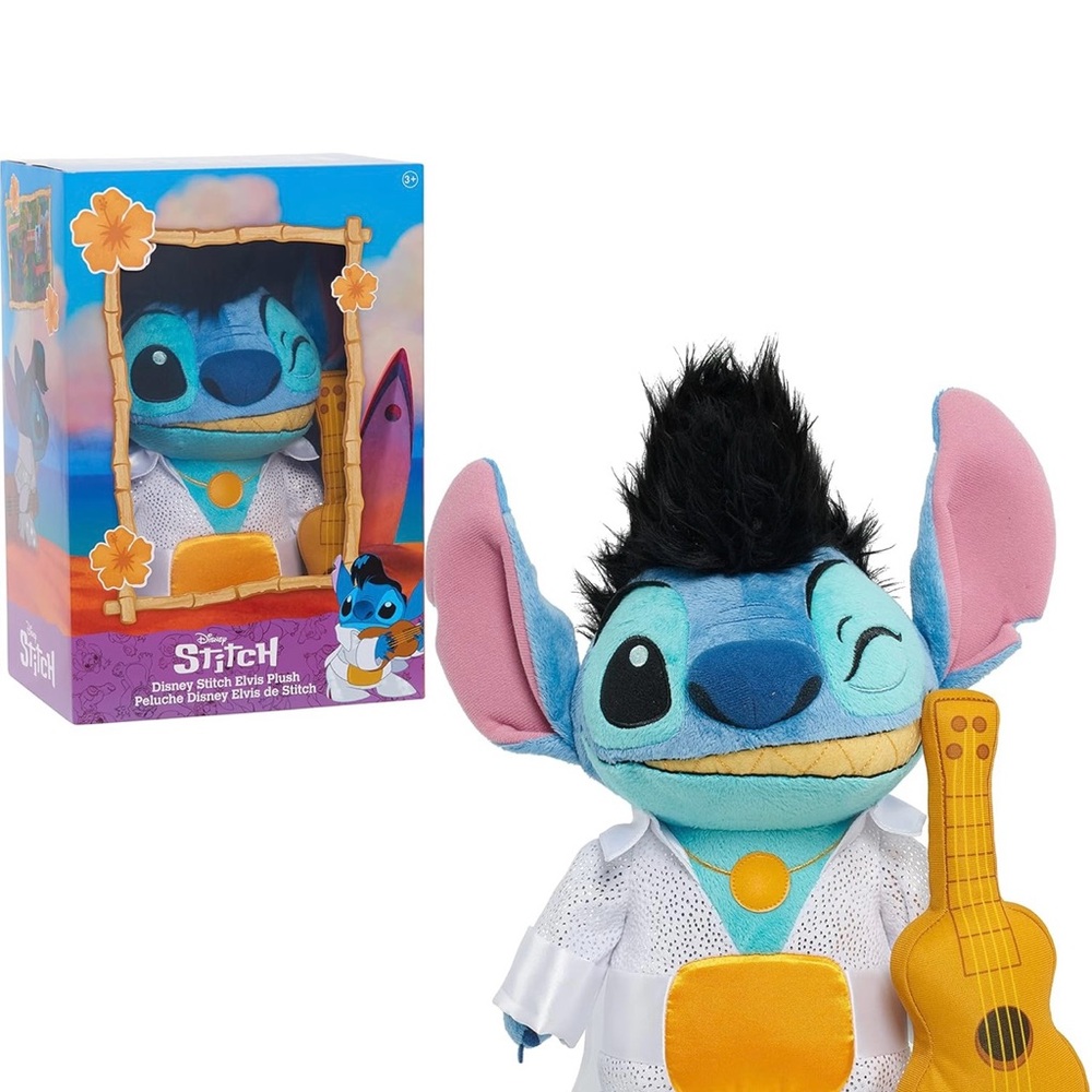 Disney Stitch Elvis Plush - Blue with Yellow Accent